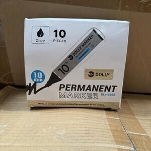 Dolly DLY-6868 Super Wide Permanent Markers 10-Pack Oil Ink